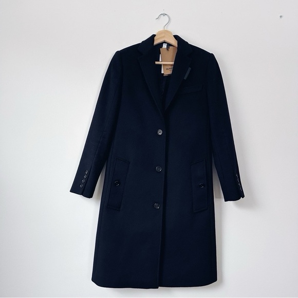 Burberry Bramley Wool & Cashmere Car Coat Women's Blazer Coat Black - Picture 4 of 10